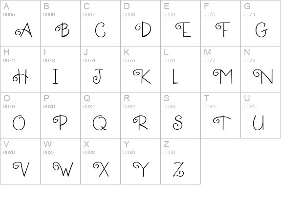 CK Curly uppercase A-Z preview