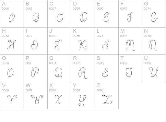 CK Curly Cursive uppercase A-Z preview