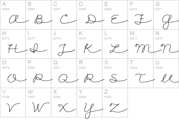 CK Cursive uppercase A-Z preview