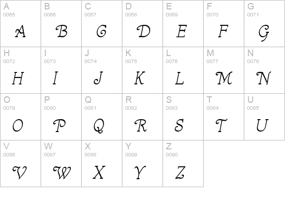 CK Dandy uppercase A-Z preview