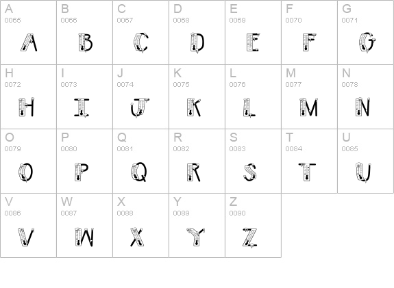 CK Freezing uppercase A-Z preview