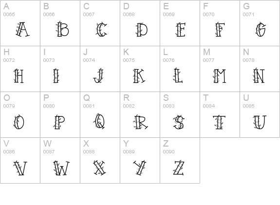 CK Grapevine uppercase A-Z preview