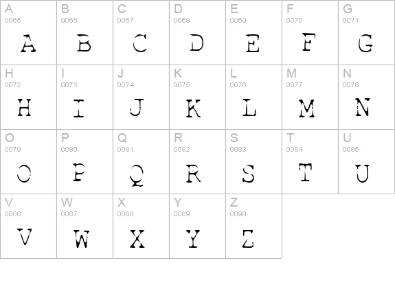 CK Gutenberg uppercase A-Z preview