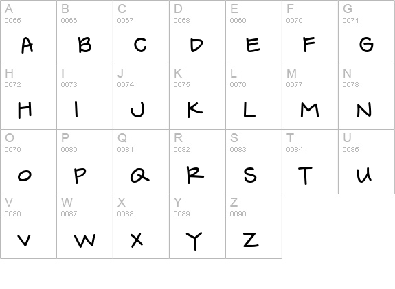 CK Handprint uppercase A-Z preview