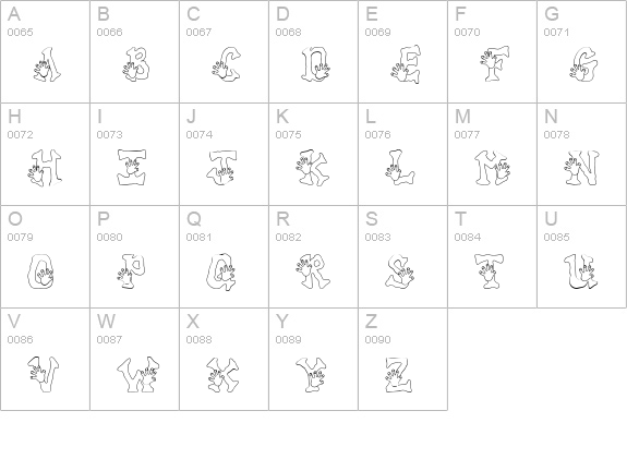 CK Hands On uppercase A-Z preview