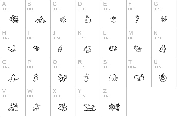 CK Holiday Symbols uppercase A-Z preview
