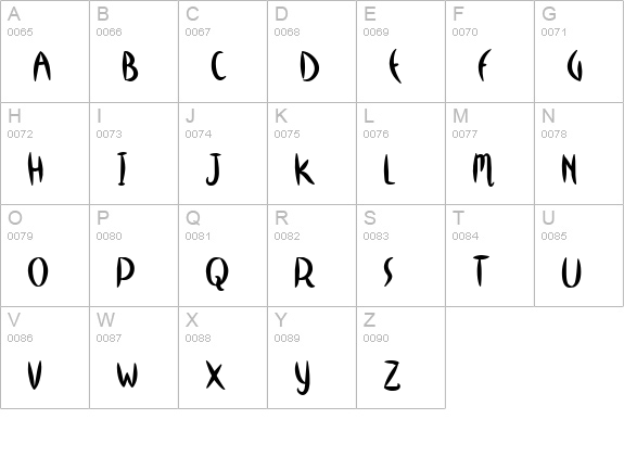 CK Indigo uppercase A-Z preview