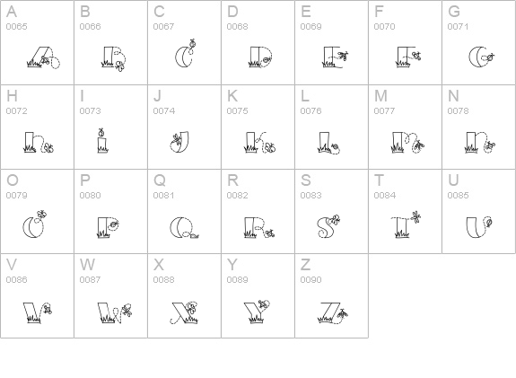 CK June Bugs uppercase A-Z preview