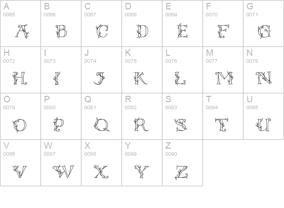 CK Leafy Capitals uppercase A-Z preview