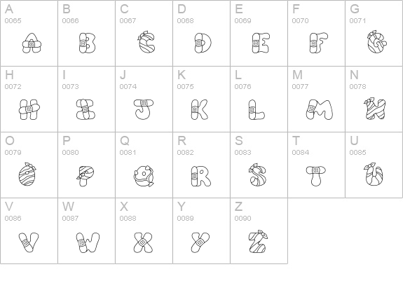 CK Ouch uppercase A-Z preview