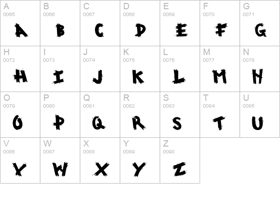 CK Paintbrush uppercase A-Z preview