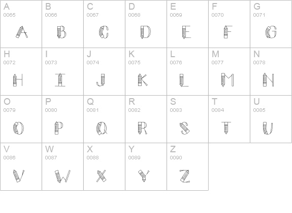 CK Pencils uppercase A-Z preview