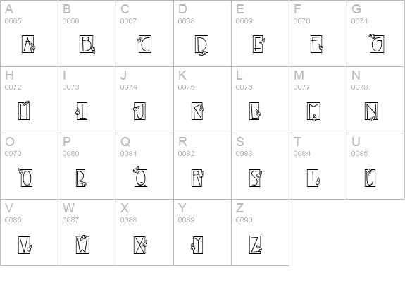 CK Posies uppercase A-Z preview