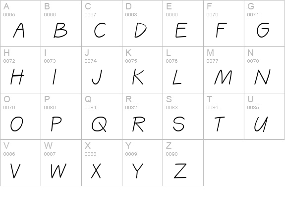 CK Print uppercase A-Z preview