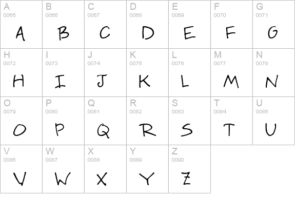CK Sloppy uppercase A-Z preview