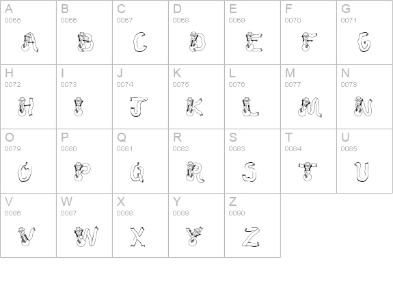 CK Snowman uppercase A-Z preview