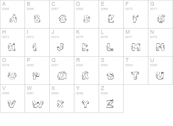 CK Spiky Block uppercase A-Z preview