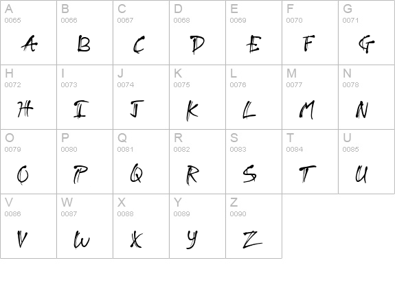 CK Stacatto uppercase A-Z preview