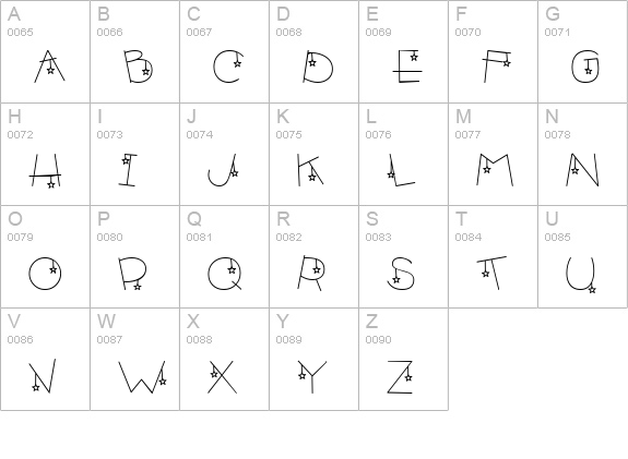 Ck Stars uppercase A-Z preview