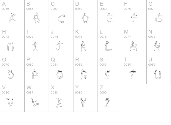CK Stick Boys uppercase A-Z preview