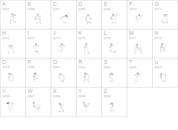 CK Stick Girls uppercase A-Z preview