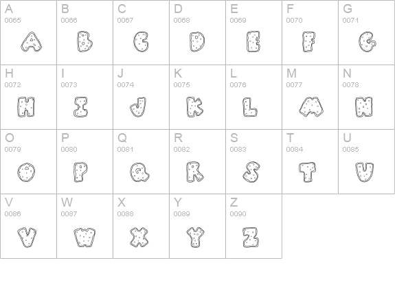CK Sugar Cookie uppercase A-Z preview