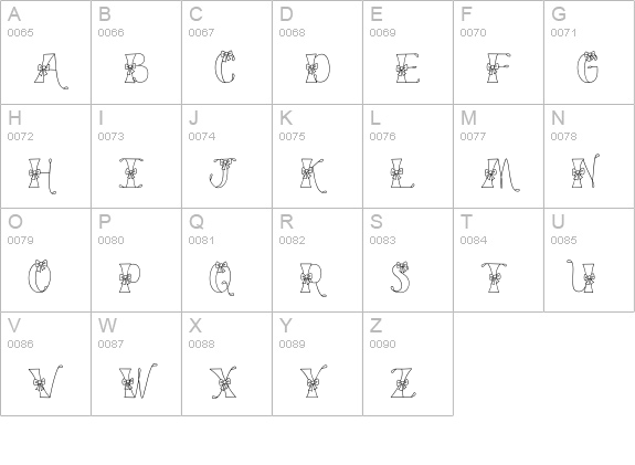 CK Sweet Bows uppercase A-Z preview