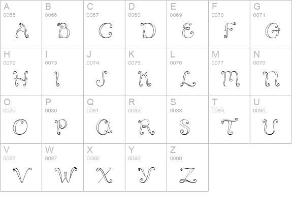CK Swirl uppercase A-Z preview