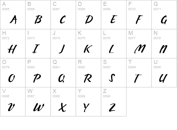CK Thick Brush uppercase A-Z preview