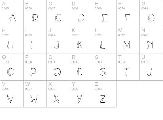 CK Ties uppercase A-Z preview