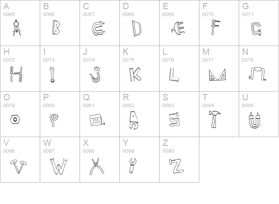 CK Tools uppercase A-Z preview