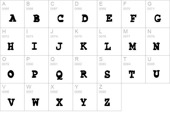 CK Typewriter uppercase A-Z preview