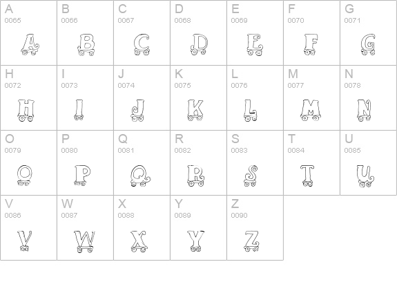 CK Wheelin' uppercase A-Z preview