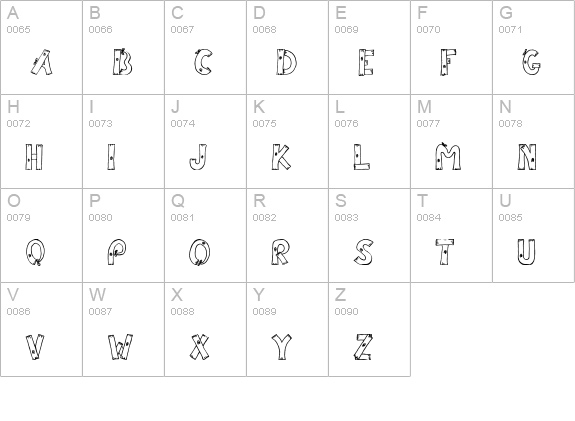 CK Woodsy uppercase A-Z preview