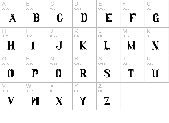 Clam Dip uppercase A-Z preview