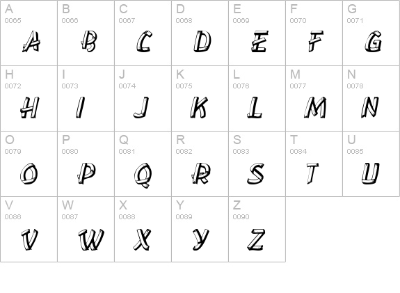 ClampettsDisplay Italic uppercase A-Z preview