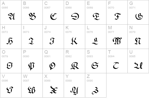 Clank uppercase A-Z preview