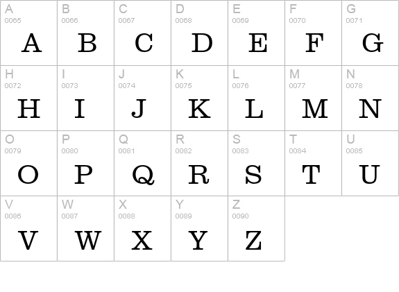 Clarendon Light uppercase A-Z preview