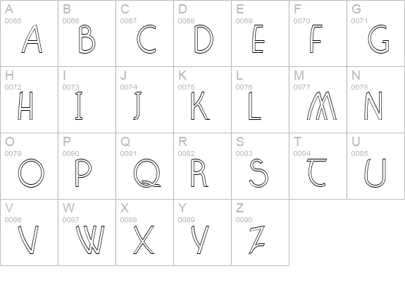 Claritty_Outline uppercase A-Z preview