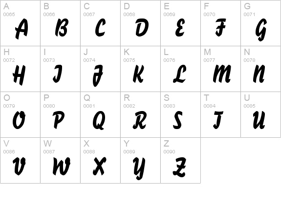 Clasico uppercase A-Z preview