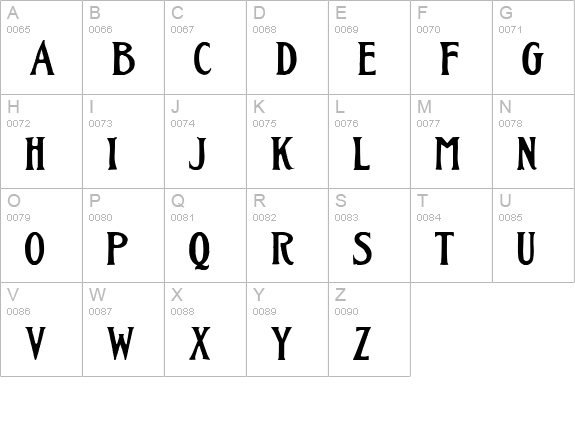 Classic uppercase A-Z preview