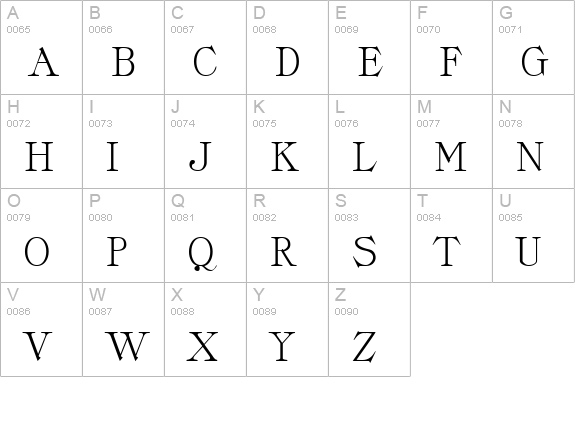 Classica uppercase A-Z preview