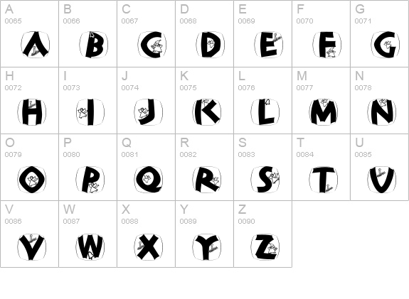 ClassiCapsXmas uppercase A-Z preview