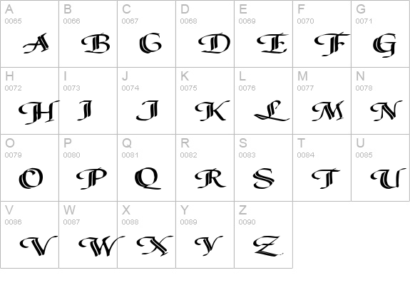 ClassicFont104 Regular uppercase A-Z preview