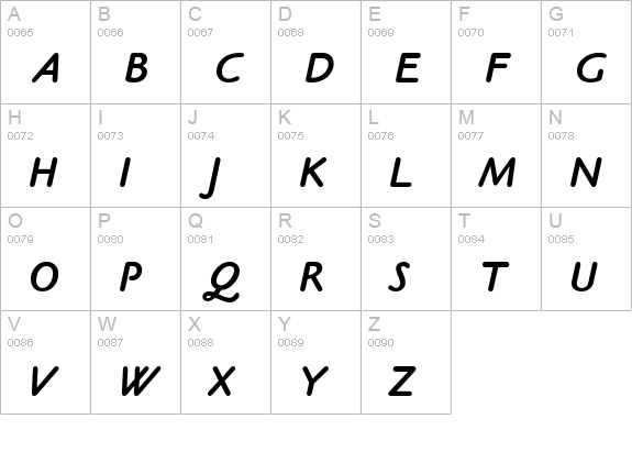 ClaudeSansBoldItalicPlain uppercase A-Z preview