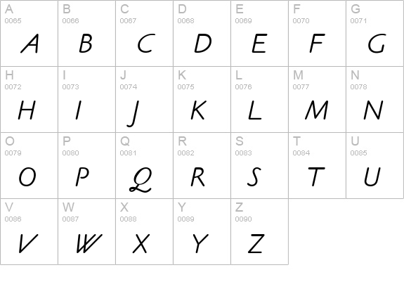 ClaudeSansItalicPlain uppercase A-Z preview