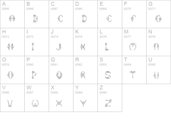 CLAW 2 BRK uppercase A-Z preview