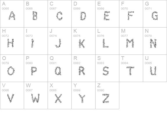 Clawless uppercase A-Z preview
