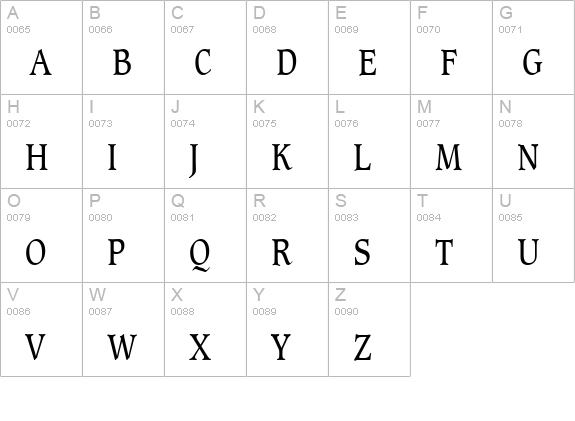 Clayton-Condensed Normal uppercase A-Z preview