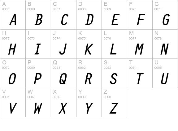 Clean Bold Italic uppercase A-Z preview